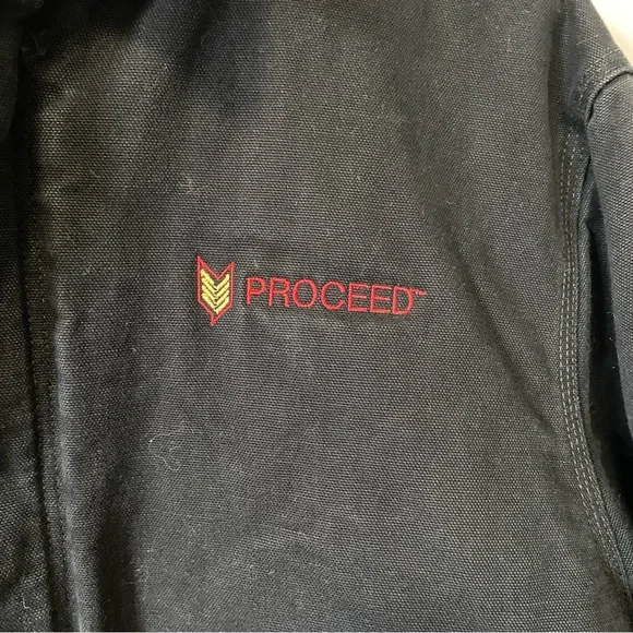 Carhartt Detroit Jacket Black Cottom Canvas Farmer Proceed Personalized Mens XL - Picture 2 of 11